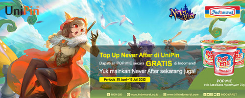 Top Up Never After di UniPin, Dapatkan POP Mie secara Gratis di Indomaret
